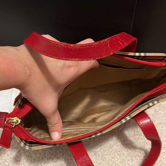 Burberry Red Haymarket Check Canvas Small - Picture 6 of 6